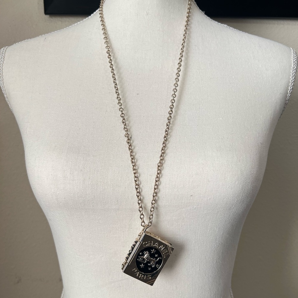 Chanel 2022 Lion Book Long Pendant Necklace